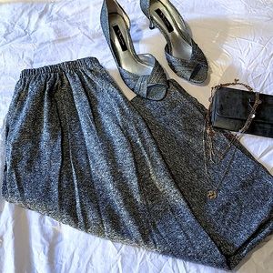 ✨🎉ALINE SKIRT CALF LENGTH COZY HEATHER GREY WOMENS STRECTHY WAISTBAND